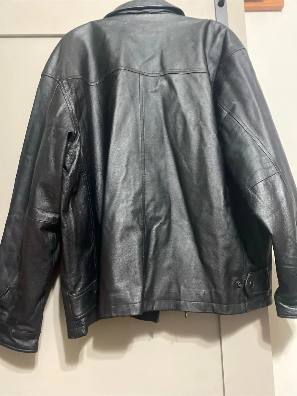 Vintage 90’s Phase 2 Black Leather Bomber Jacket - Men's Classic Zip Front